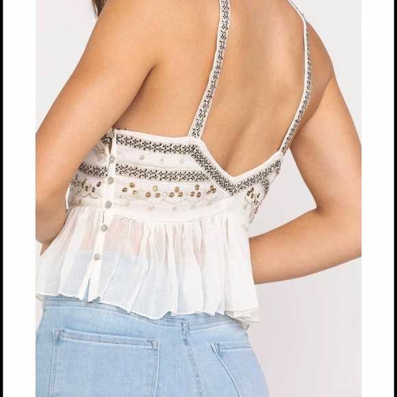 Free People White and Silver Embellished Camisole - Picture 3 of 12